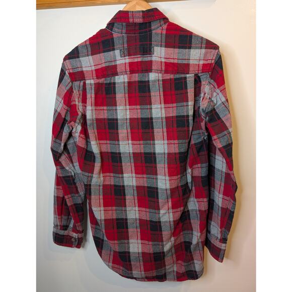 Duluth Flannel Men's Shirt Red Black Gray Plaid Cotton Button Down Large - Picture 4 of 6